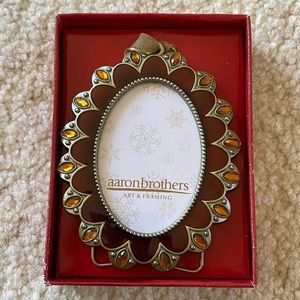 NWB Aaron Brothers Mini Ornament Jeweled Picture Frame and Box